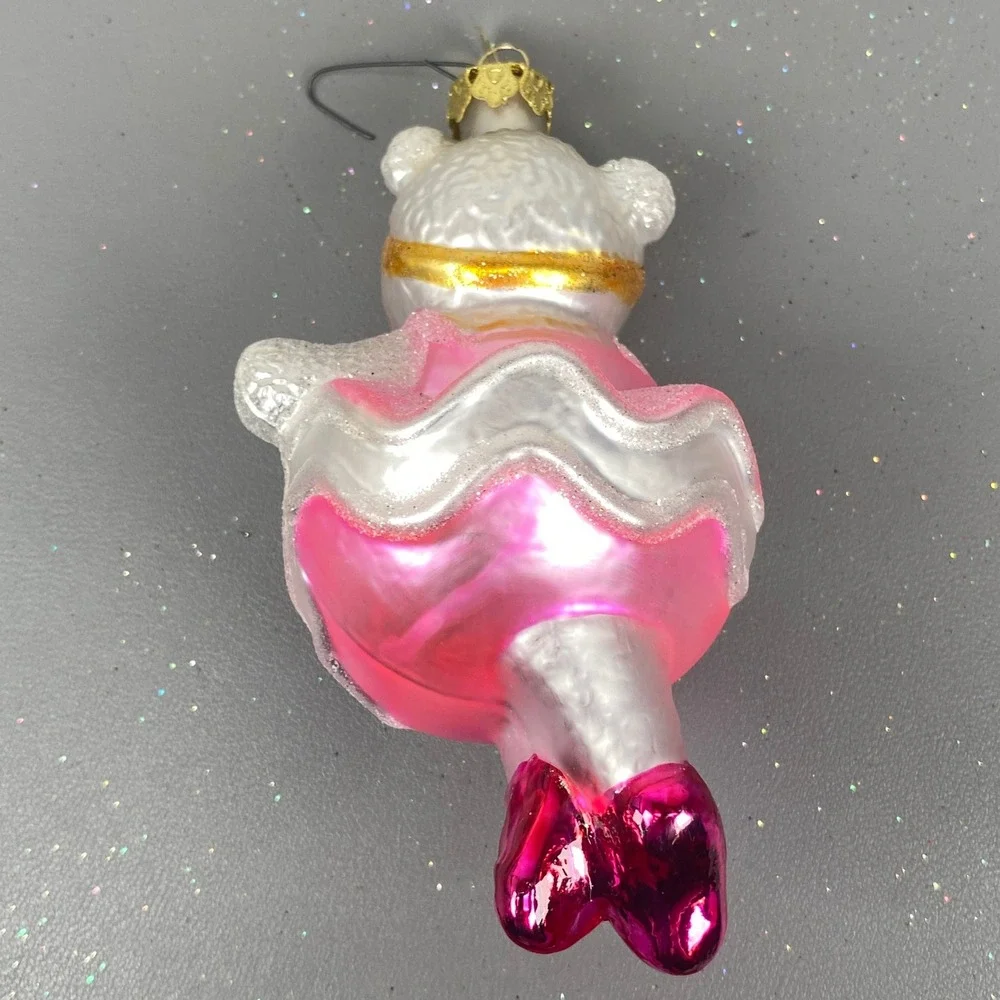 Old World Christmas Glass Holiday Ornaments Ballerina Bear & Easter Basket Set